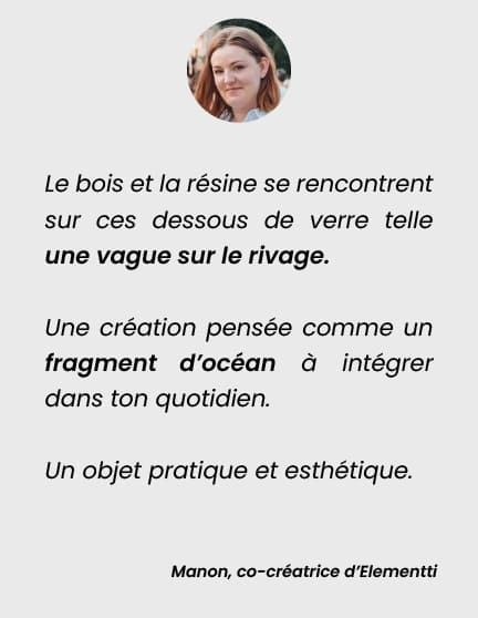 sous-verres bois résine effet vague océan